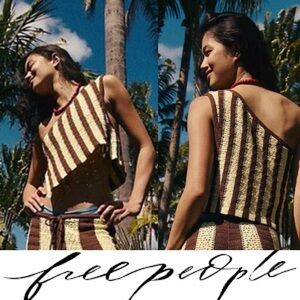 Free People Joan Fauxchet Cropped Top❤️NWOT Size Large